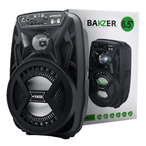 Corneta Inalámbrica Bakzer BK-V603 | 6.5" | Potencia y Portabilidad | Bluetooth y Luces LED