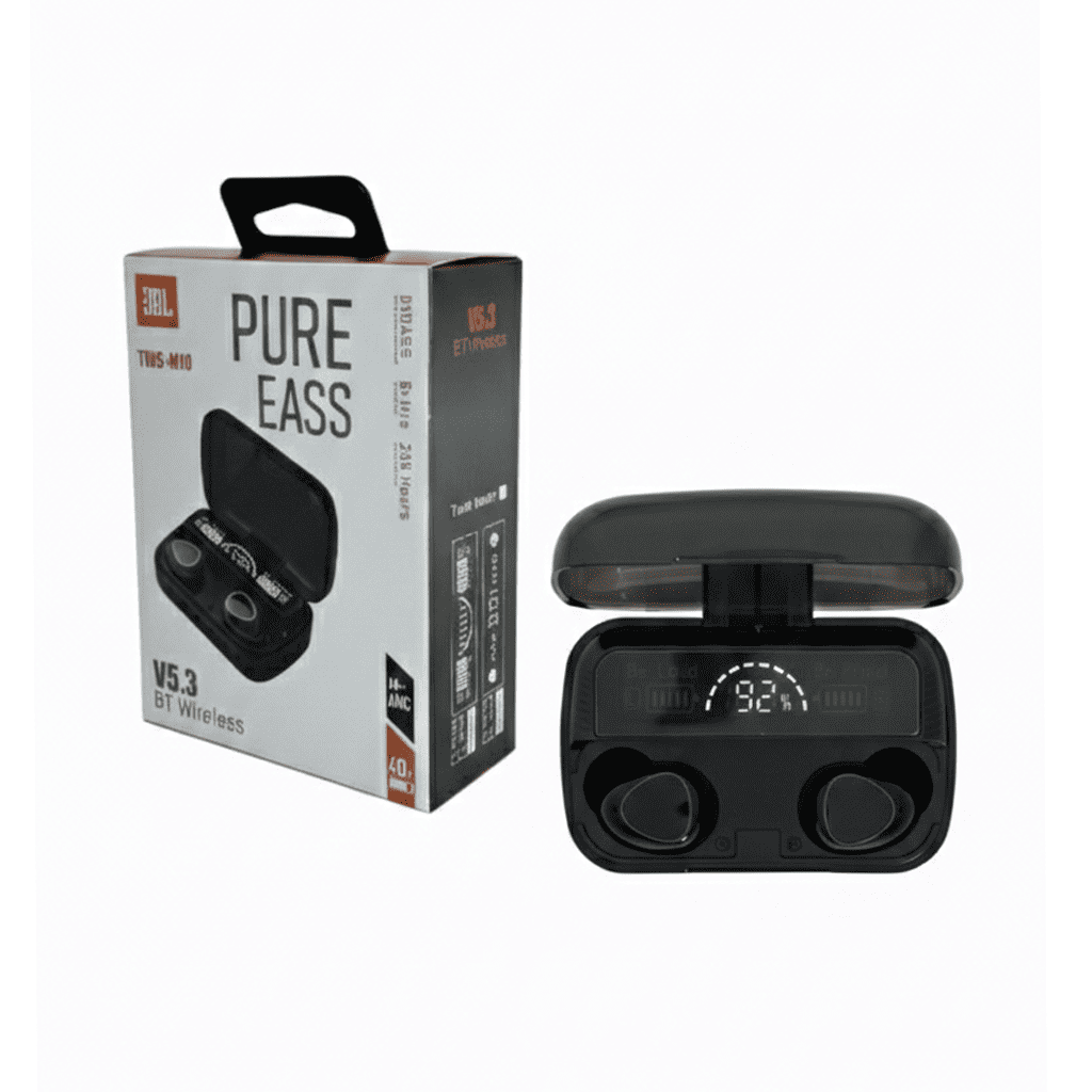 Audífonos Inalámbricos JBL TWS-M10 - Pantalla LED & Power Bank