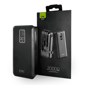 Power Bank KPG KP-27 20,000mAh - Batería Externa con Cables Integrados 4 en 1