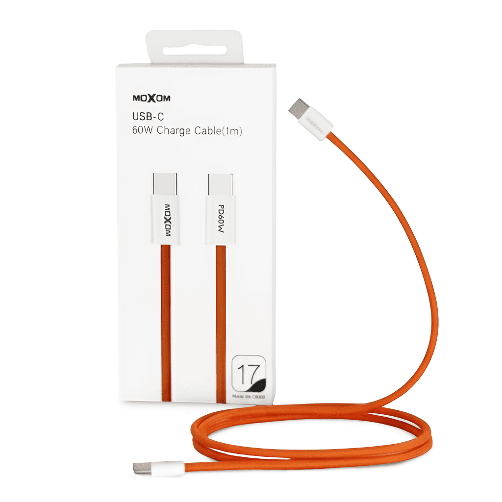 Cable MOXOM MX-CB369 (1m) USB-C a USB-C - Carga Rápida 60W Power Delivery