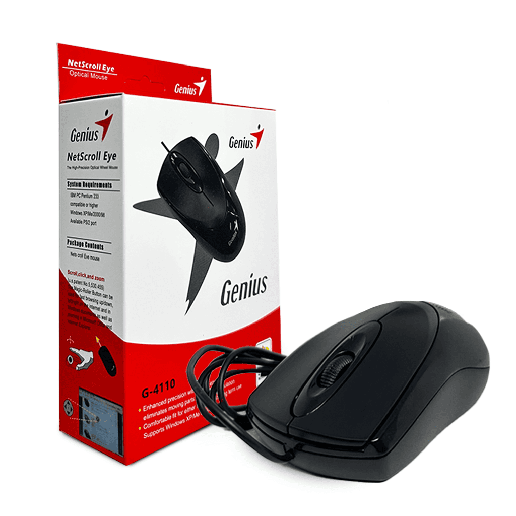 Mouse Óptico Genius DX-110 (G-4110) USB - Diseño Ambidiestro