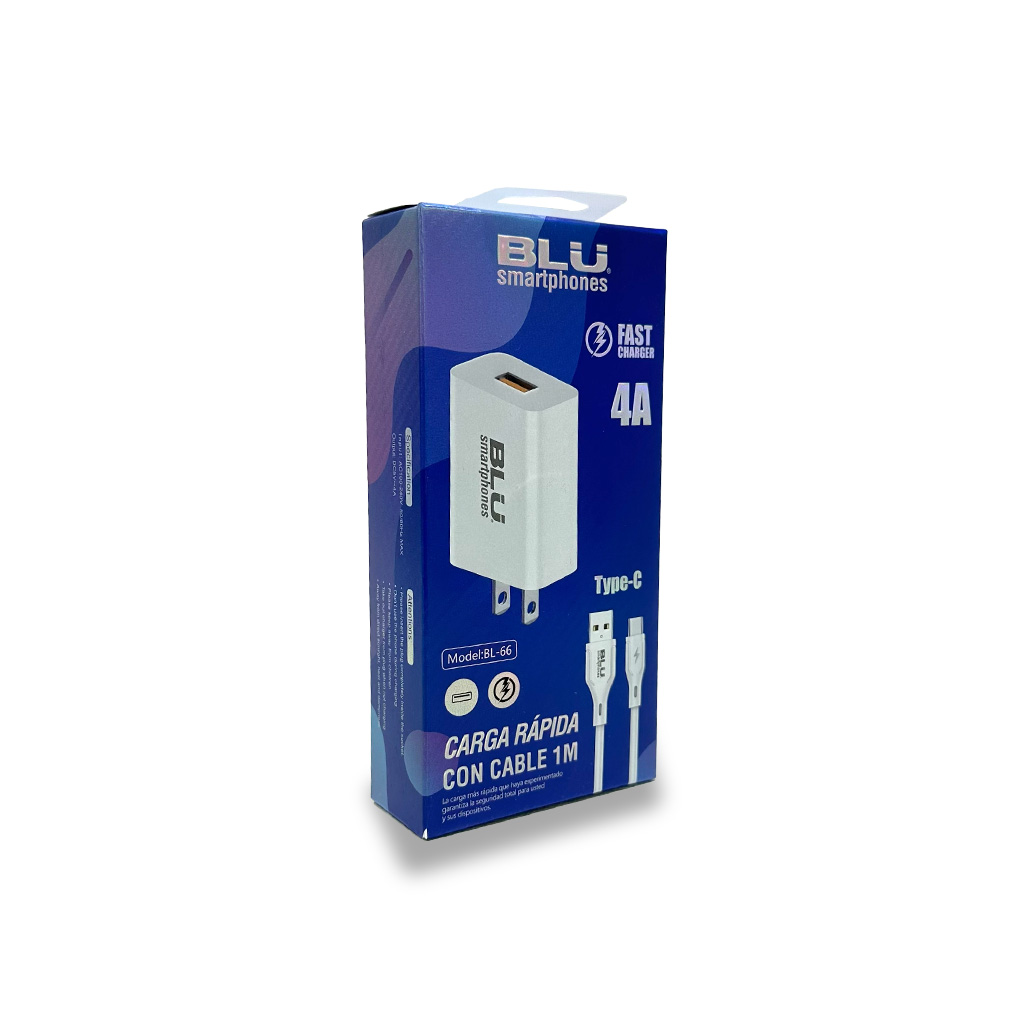Cargador de Pared BLU BL-66 Fast Charge | USB-A a Tipo C 1M