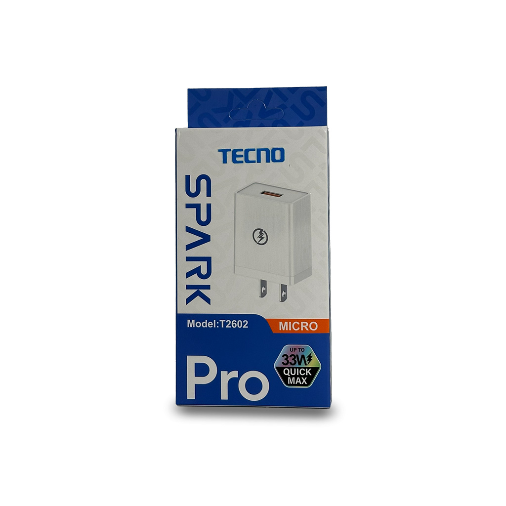 Cargador Tecno Spark Pro T2602 33W Super Charge + Cable Micro USB