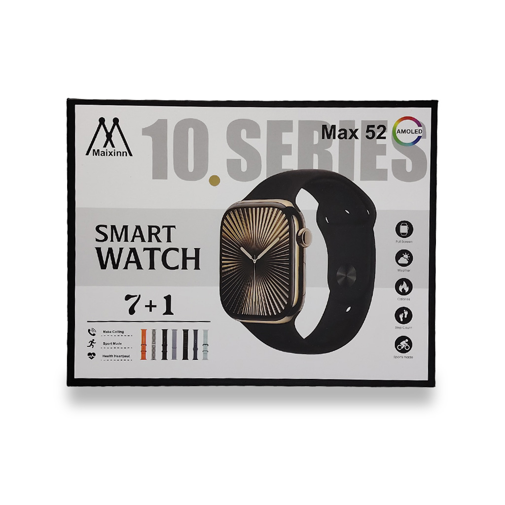 Smartwatch Maixinn 10 Series Max 52 | Pantalla AMOLED de Alta Definición | Combo 7+1 Seven In One | Monitoreo de Salud y Deporte - Imagen 2