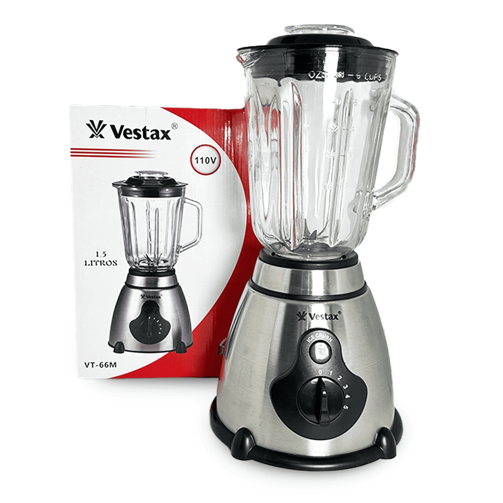 Licuadora Vestax VT-66M de 1.5 Litros - 5 Velocidades y Jarra de Vidrio (110V)