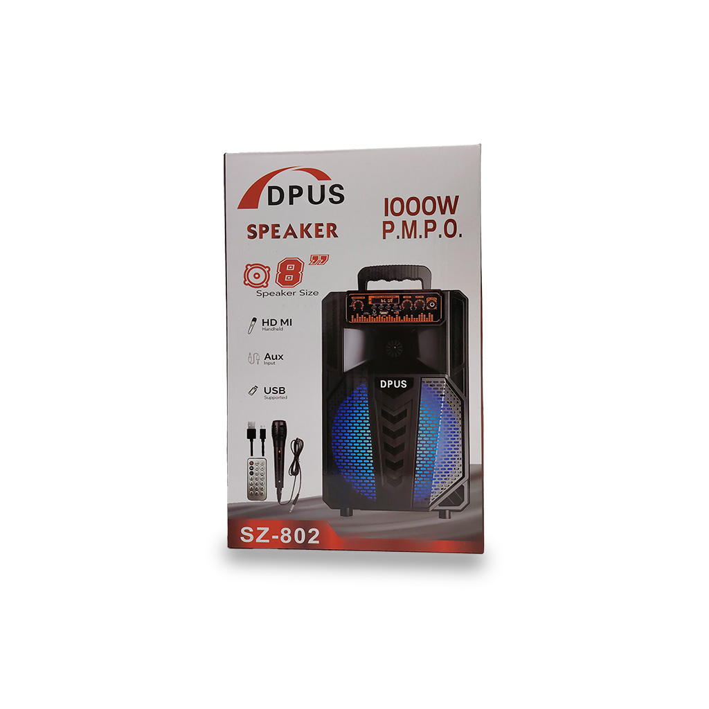 Corneta Inalámbrica Portátil DPUS Speaker SZ-802 - 8 Pulgadas