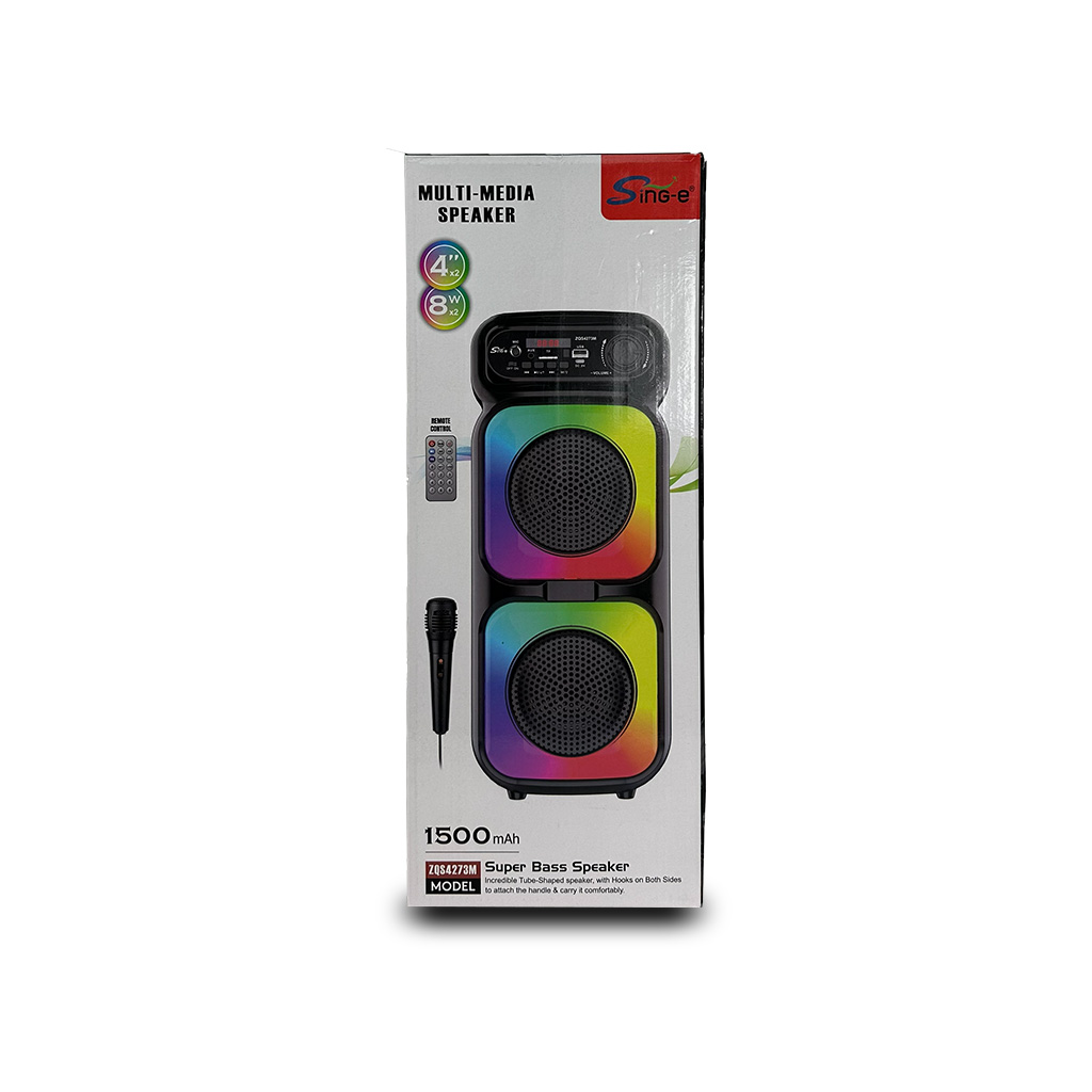 Corneta Karaoke Bluetooth Sing-e Zqs4270m Micrófono Doble 4"