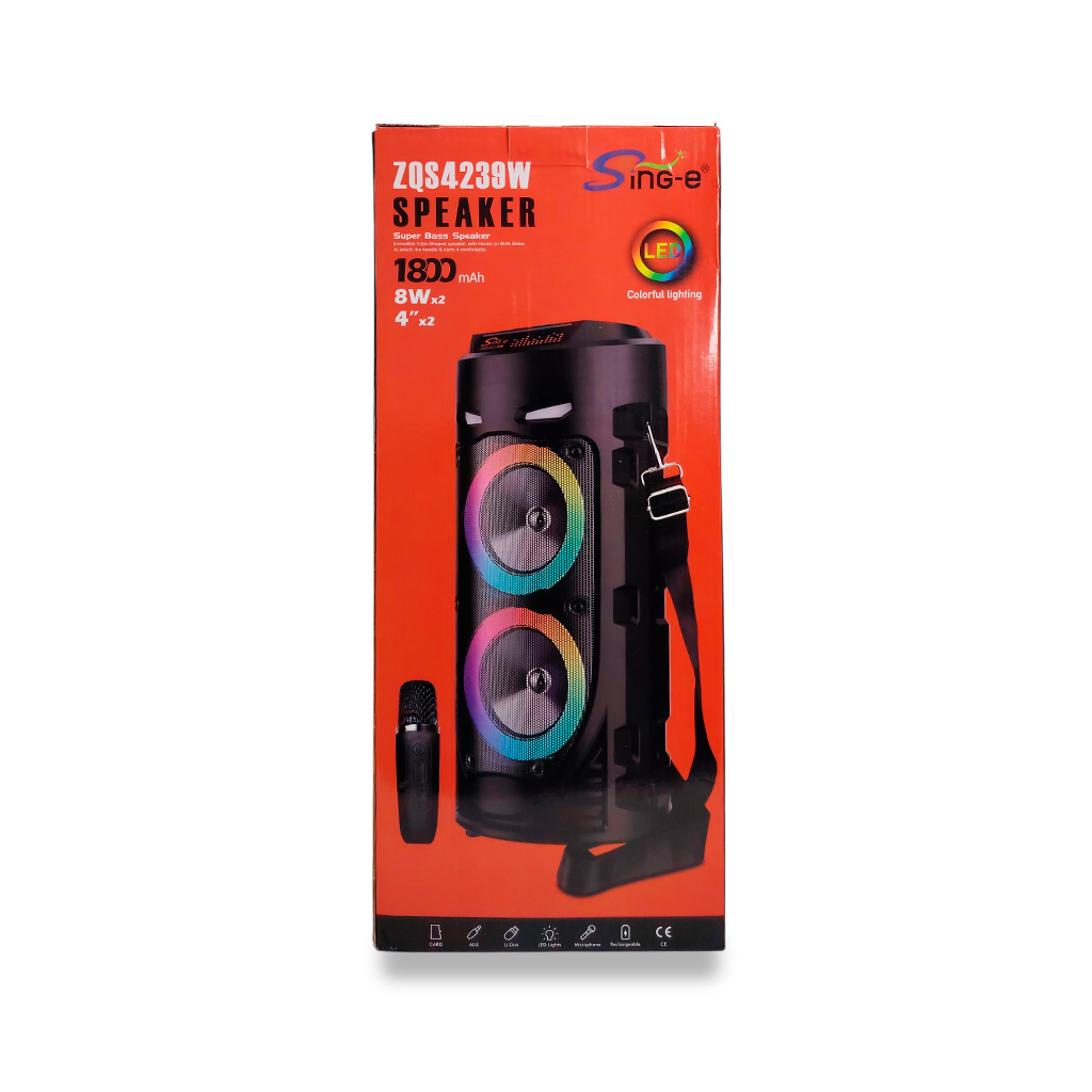 Corneta Inalámbrica Portátil SING-E ZQS4239W - Doble 4", 16W
