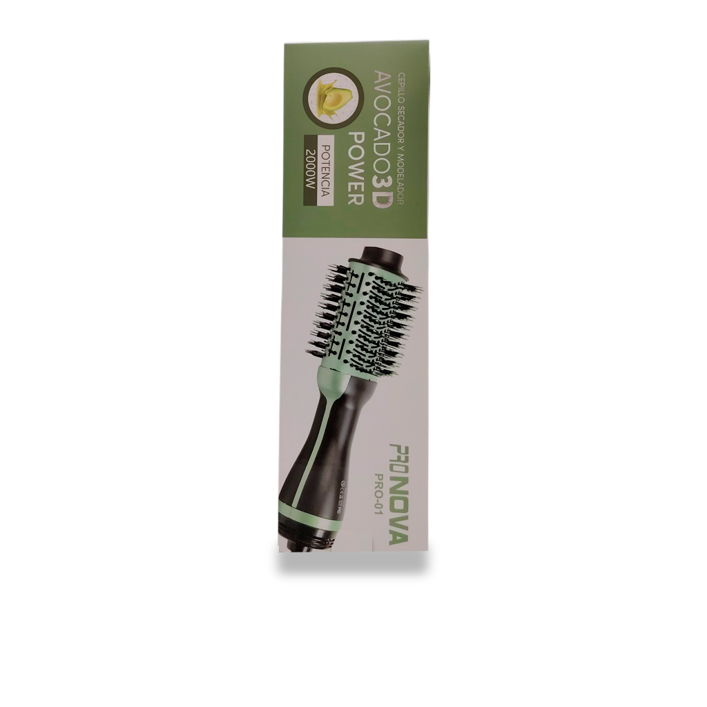 Cepillo Secador y Modelador Pro Nova Avocado 3D PRO-01 | Potencia 2000W | Tecnología Shine & Power Therapy