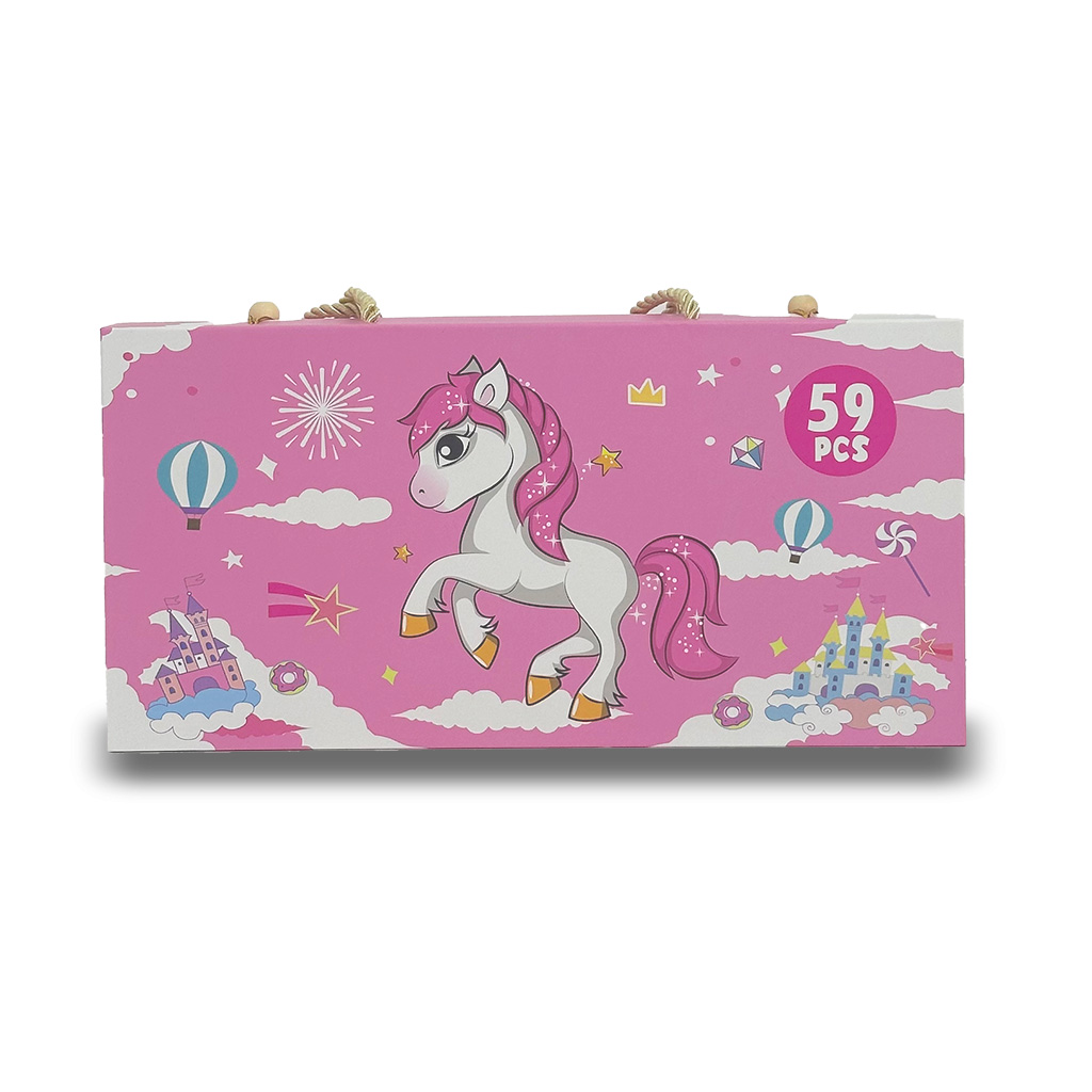 Set de Arte Infantil Profesional | 59 Piezas | Estuche de Madera KBX-59