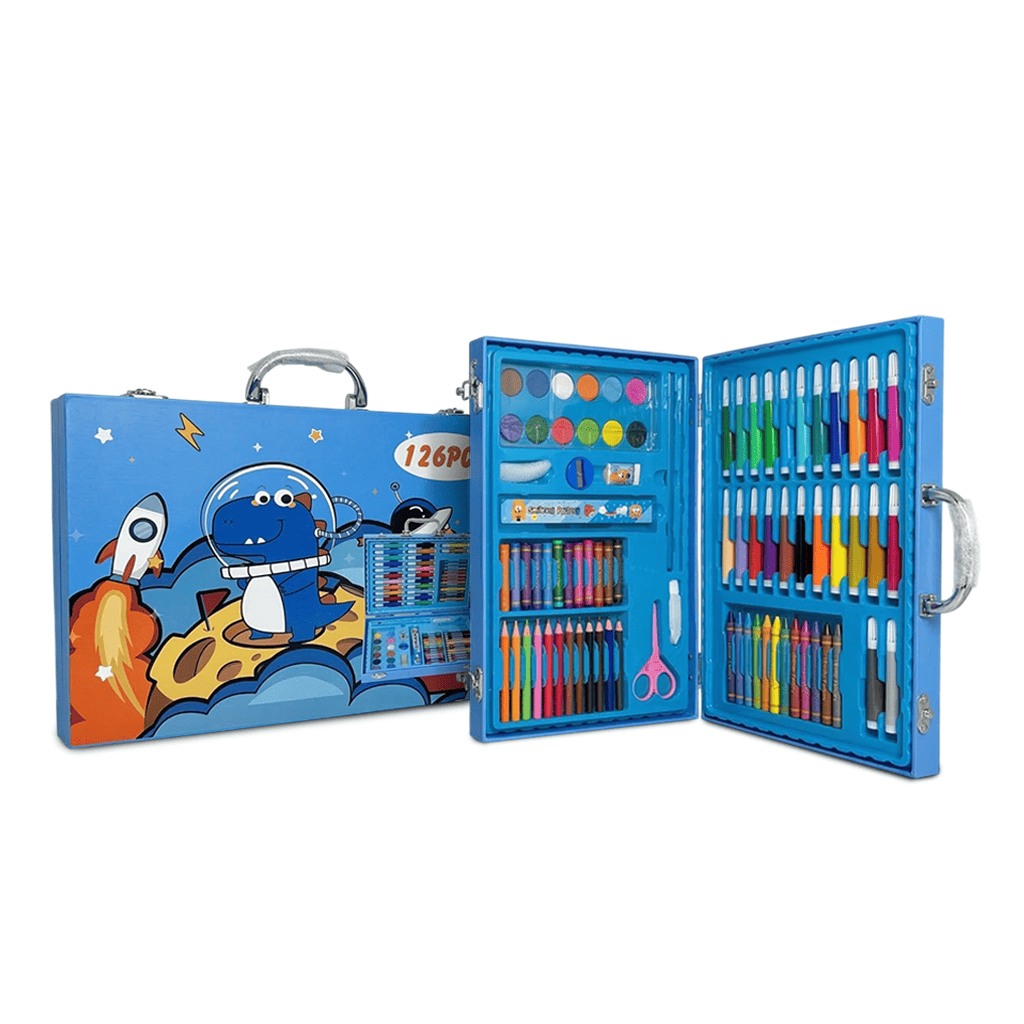 Set de Arte Infantil 126 Piezas KBX-126 - Kit Creativo con Maletín de Almacenamiento Rápido