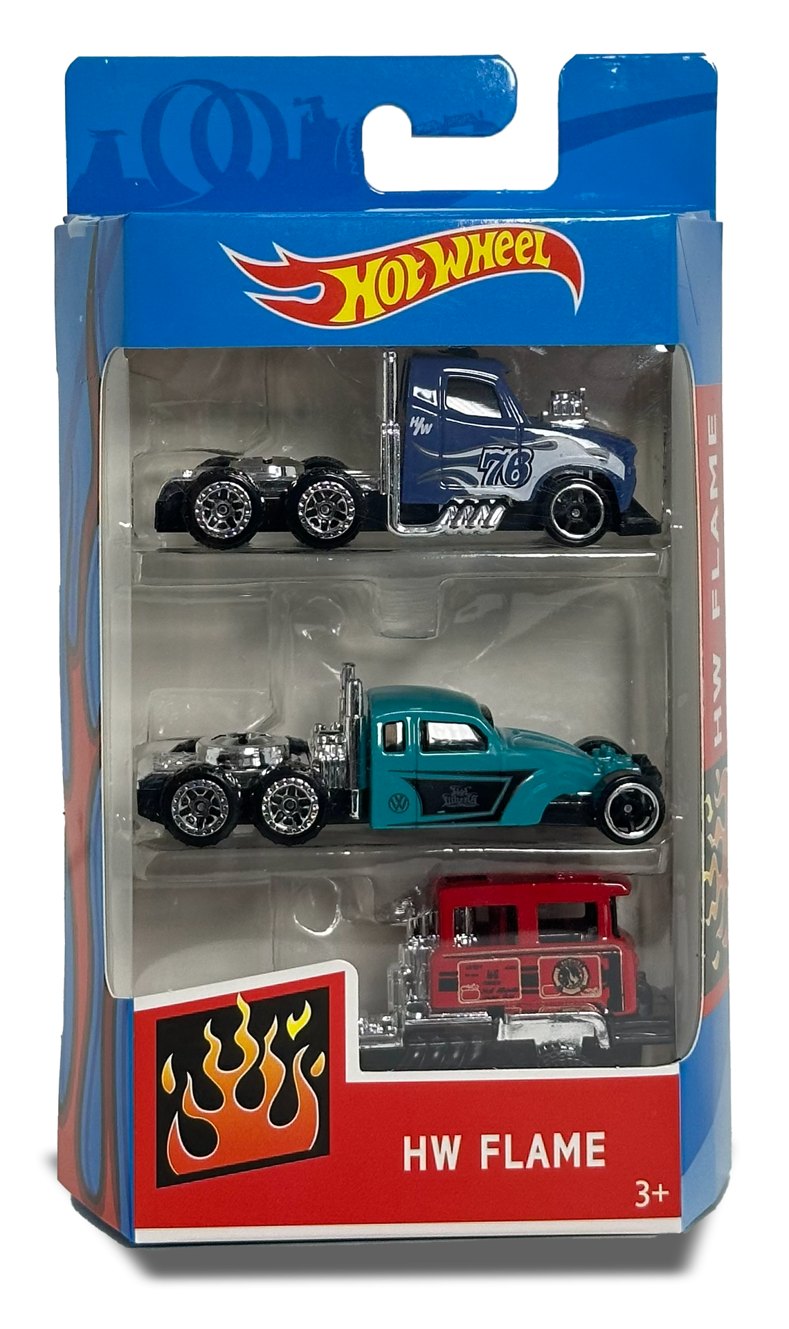 Kit x3 Carritos Hot Wheel Serie HW Flame | Modelo 8803 | Colección de Camiones Especiales