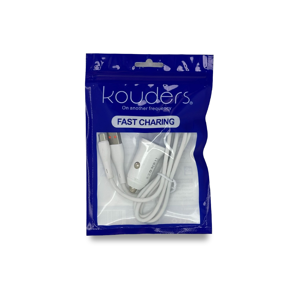 Cargador para Carro Kouders Micro | Kit de Carga Rápida con Cable Micro USB | Diseño Compacto "Ahorrador"