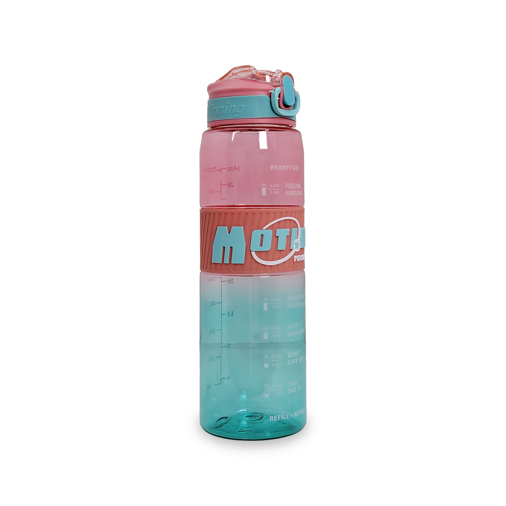 Termo Deportivo "Peak Endurance" | 1 Litro (1000 ml) | Escala Motivacional y Tapa de Seguridad | Acabado Negro/Naranja