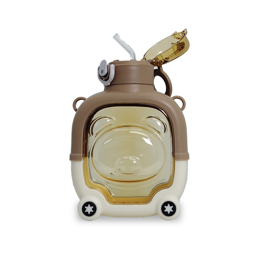 Termo Infantil "Bear Style" | 1000 ml | Diseño de Osito con Ruedas y Pitillo | Tapa con Bloqueo de Seguridad
