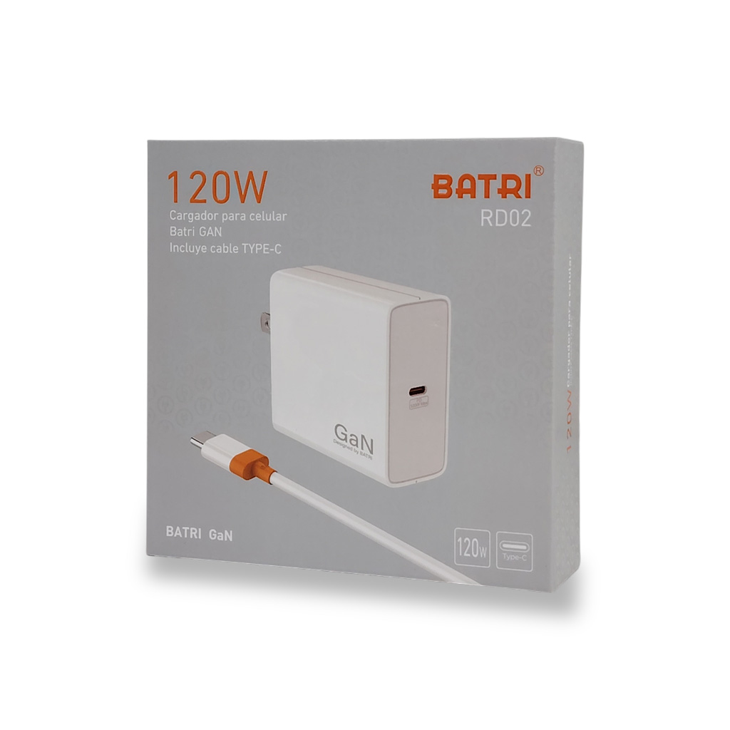 Cargador de Pared Batri Serie Super Charge Modelo RD02 120W USB-C