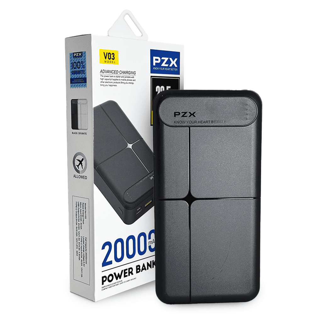 Power Bank PZX 20,000mAh Modelo V03 | Cargador Portátil de Alta Capacidad