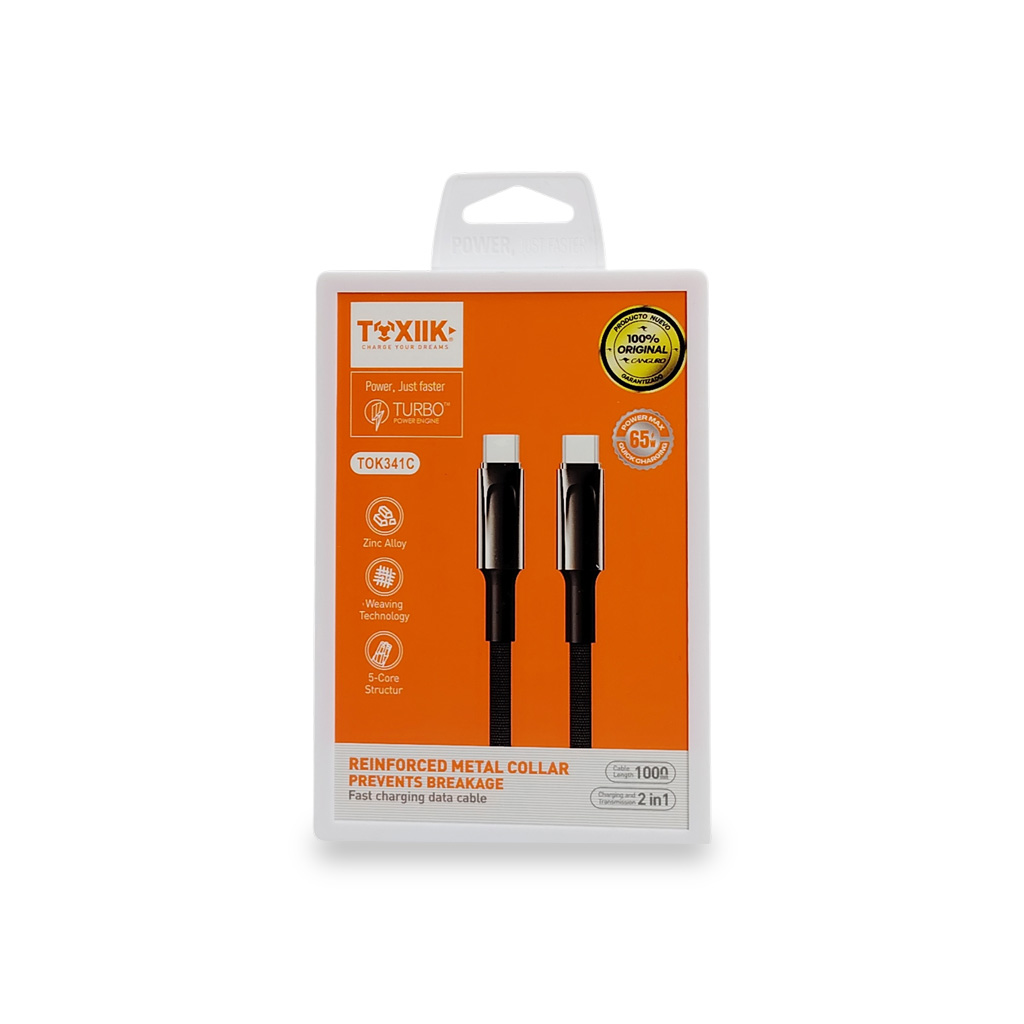 Cable de Carga y Datos Toxiik 65W High Speed | Modelo TOK341C