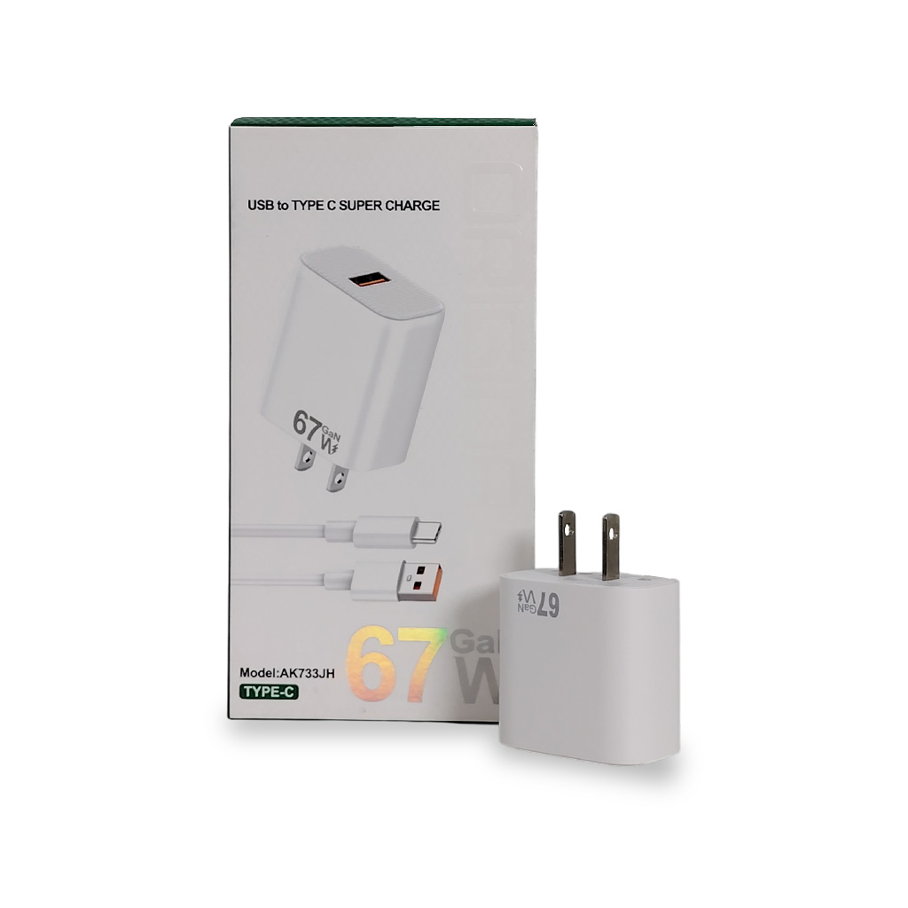 Cargador de Pared Oppo 67W Super Charge GaN | Modelo AK733JH | Salida USB-A a Tipo-C