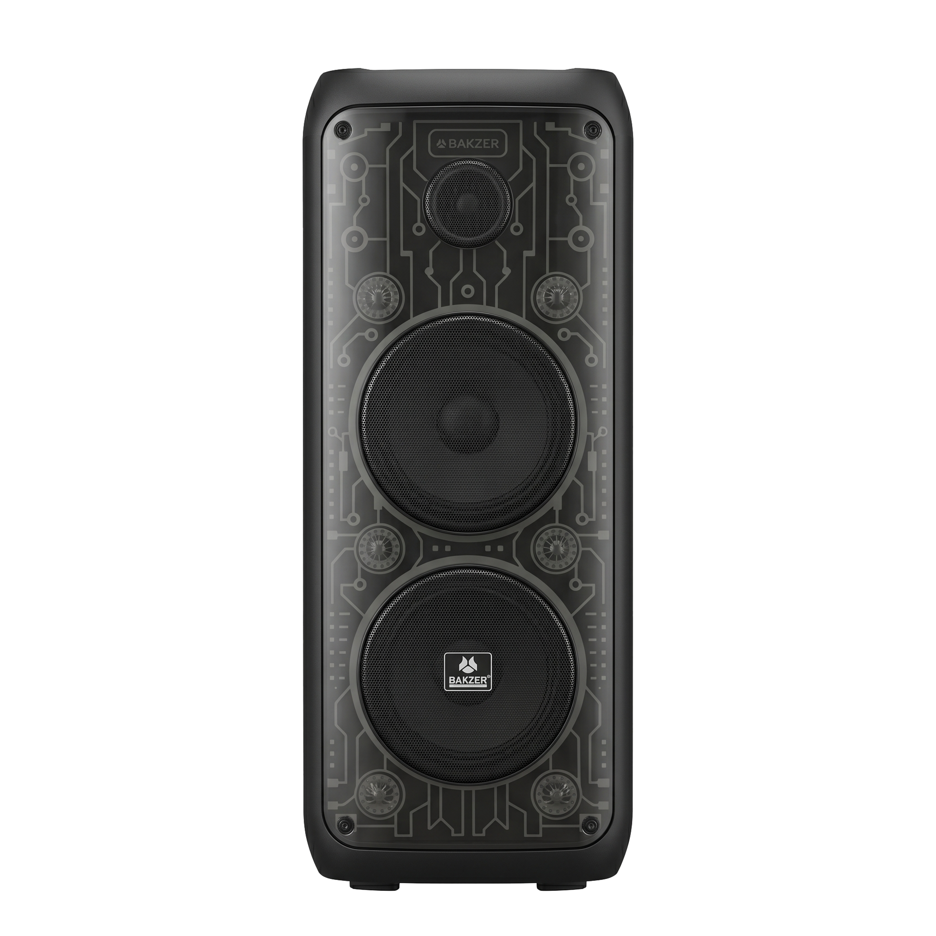 Corneta Inalámbrica Bakzer | Bluetooth de Doble Bajo de 10 Pulgadas con Luces LED