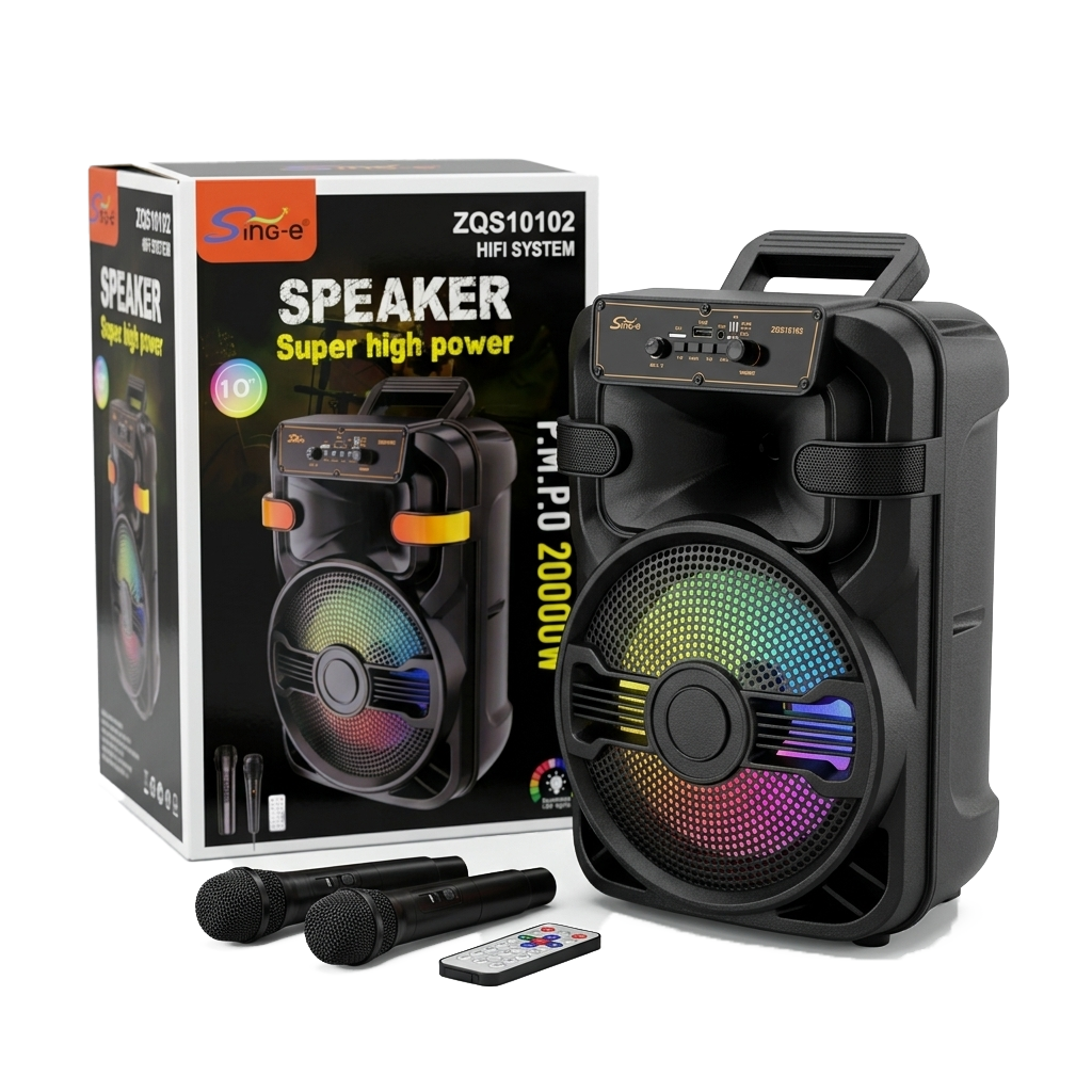 Kit Corneta Inalámbrica Sing-E Party Speaker de 10 Pulgadas | 3000mAh, LED RGB Multicolor