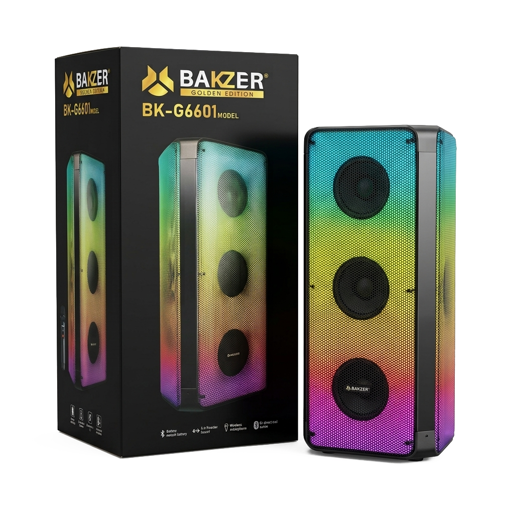 Corneta Inalámbrica Bakzer Golden Edition (BK-G6601) | 3 Bajos 1800W (PMPO) - Imagen 2