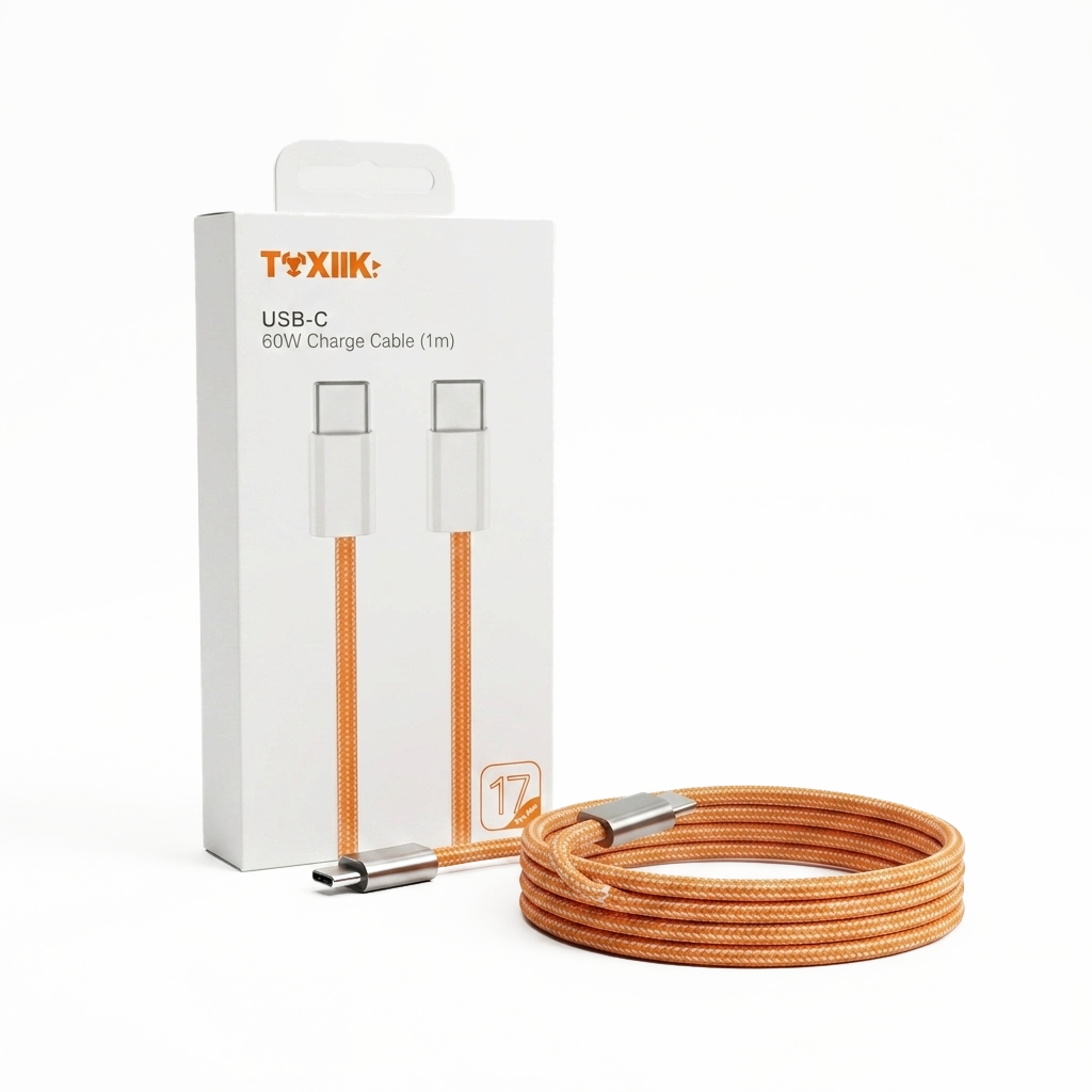 Cable de Carga Rápida Toxiik USB-C a USB-C 60W | 1 Metro - Imagen 2
