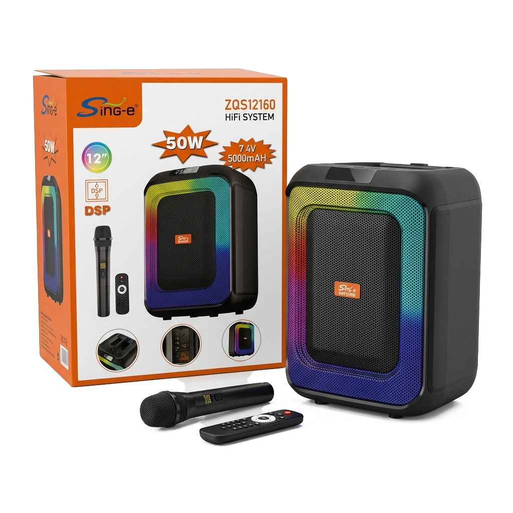 Kit Corneta Inalámbrica Sing-E HiFi System de 12 Pulgadas y 50W