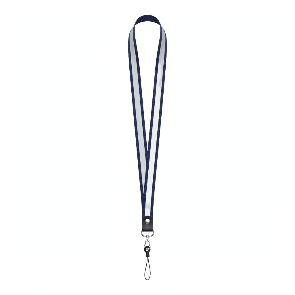 Lanyard de Poliéster Premium de 20mm con Banda Reflectante
