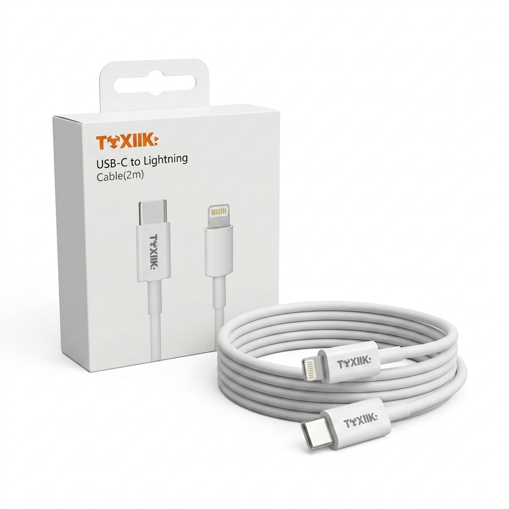 Cable de Carga Rápida PD Toxiik USB-C a Lightning | 2 Metros