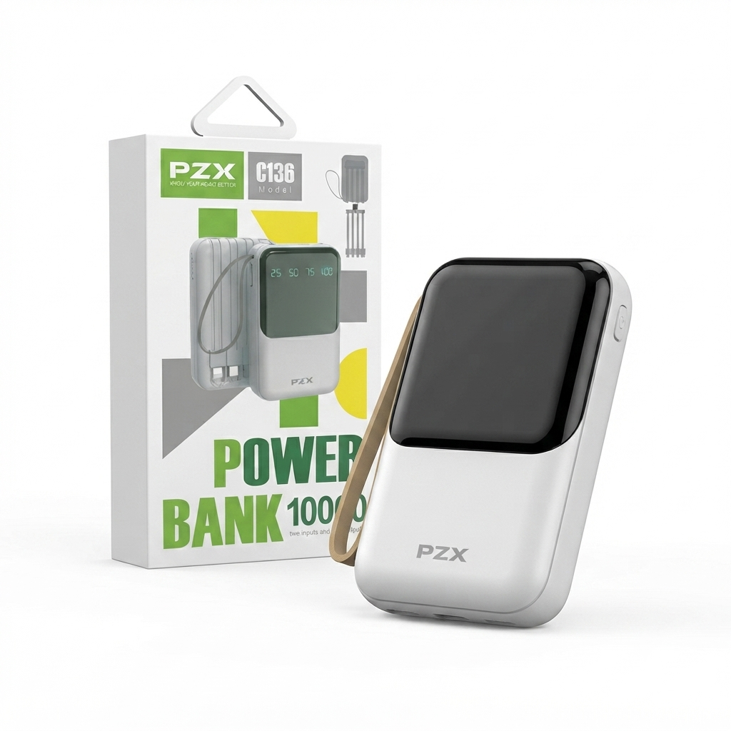 Power Bank PZX C136 10,000mAh 37W | Doble Linterna - Imagen 2