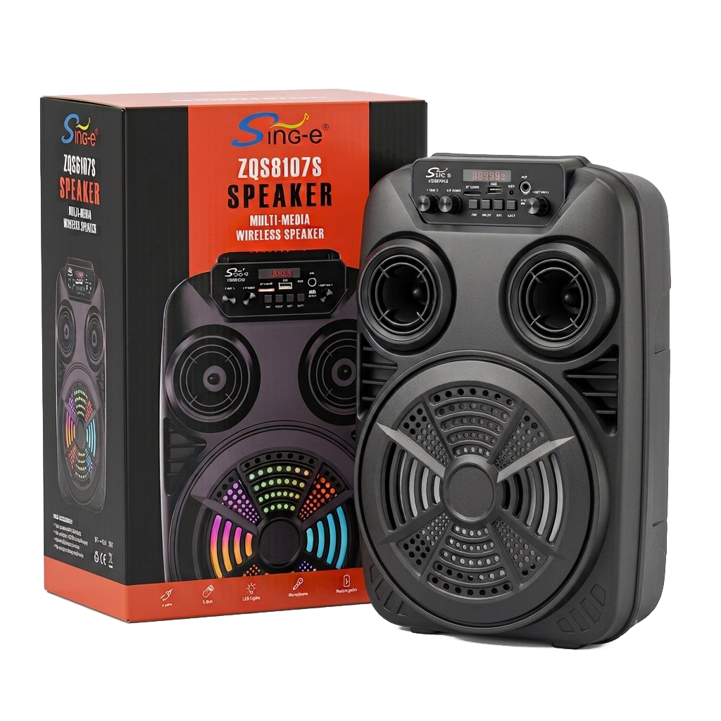 Corneta Inalámbrica Sing-E ZQS8107S Woofer de 8" | 20W RMS - Imagen 2