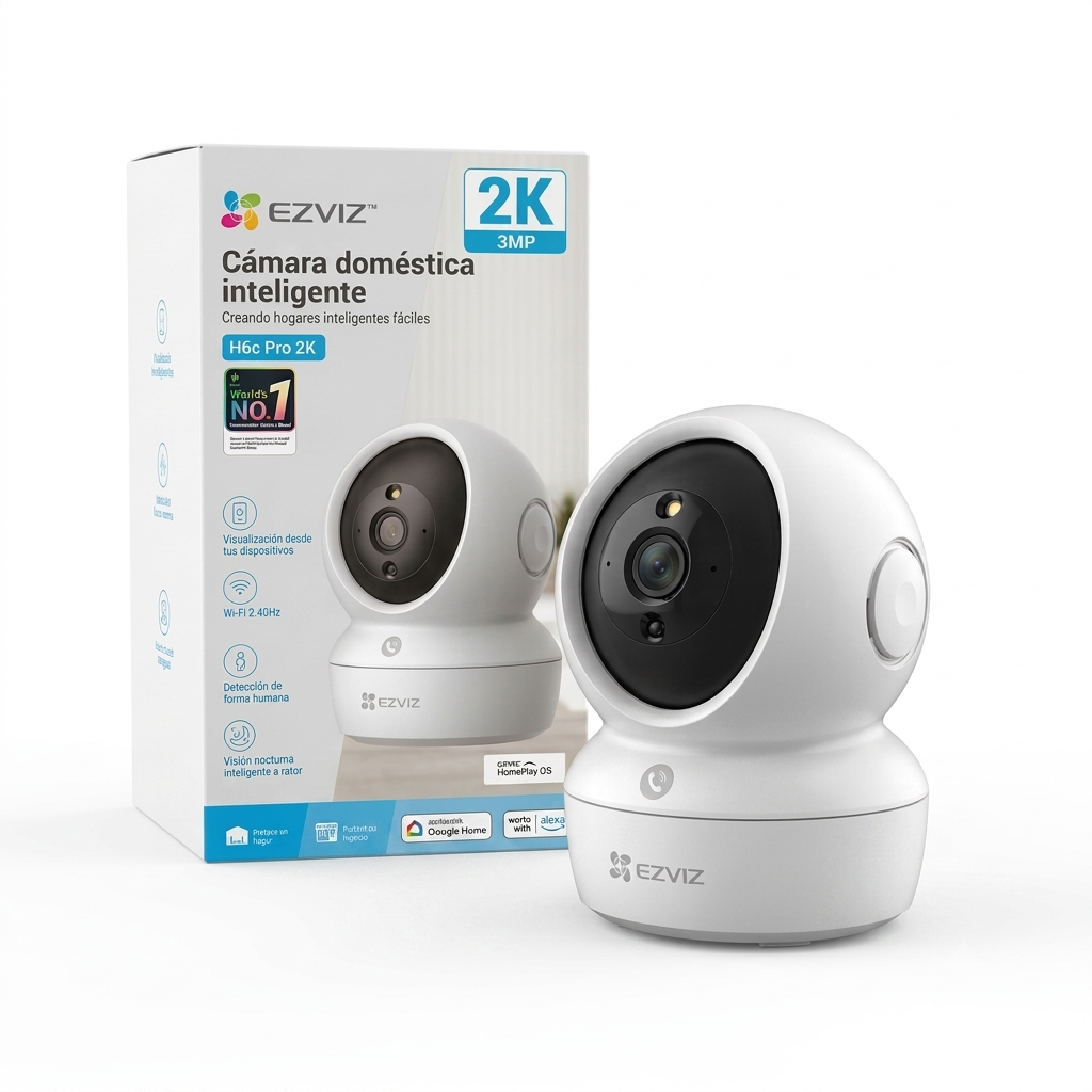 Cámara de Seguridad Interior Wi-Fi EZVIZ H6c Pro 2K (3MP) (CS-H6C-R105-1L3WF) | Panorámica 360° - Imagen 2