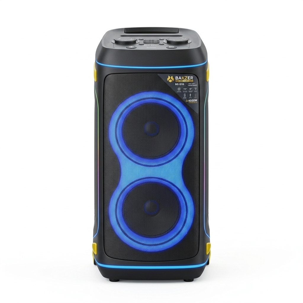 Corneta Inalámbrica Bakzer Golden Edition BK-G10 | 2 Woofers de 10" + 2 Tweeters, 6000W