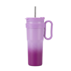 Termo de Viaje en Acero Inoxidable con Pitillo Plegable y Asa